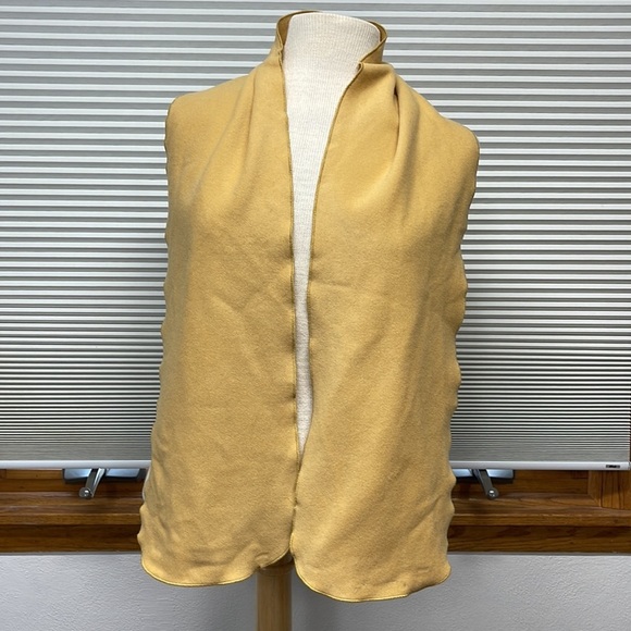 Louben Mustard Wool Cashmere Blend Scarf - Picture 5 of 6